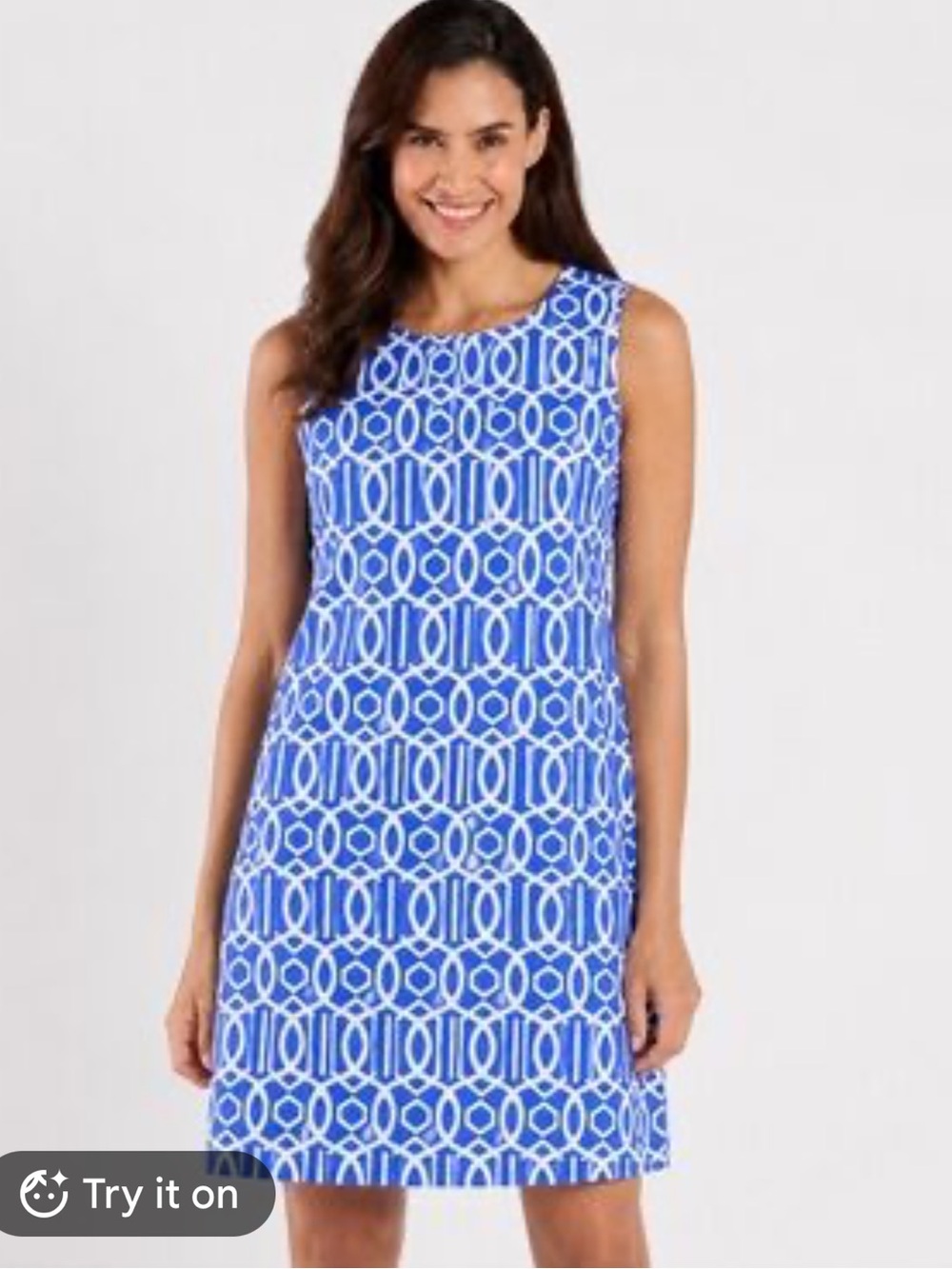 Jude Connally Keyhole Blue/White Halter Mini Dress Size XS